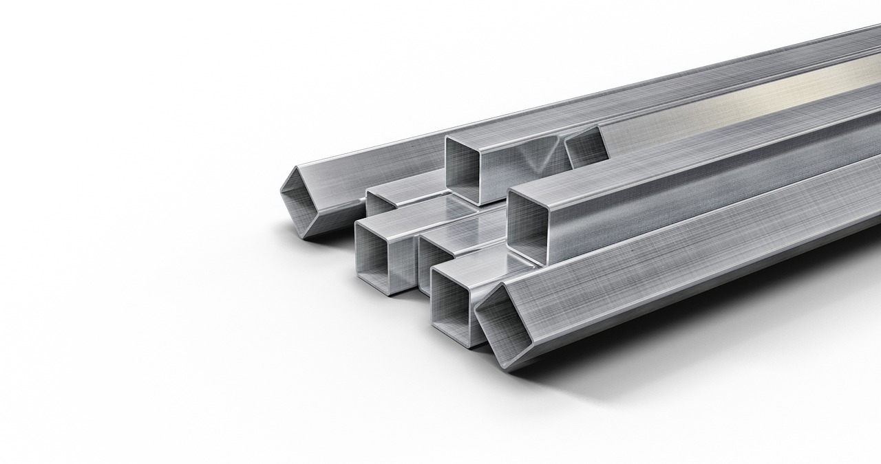 Metal tubes on white background