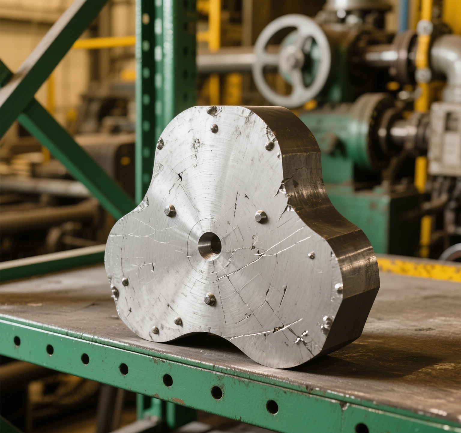 Metallic part in industrial environment